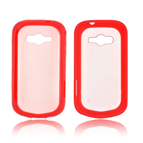 Samsung Galaxy Reverb Hard Back Case w/ Gummy Crystal Silicone Lining - Frost White/ Red Samsung Galaxy Reverb Hard Back Case w/ Gummy Crystal Silicone Lining - Frost White/ Red