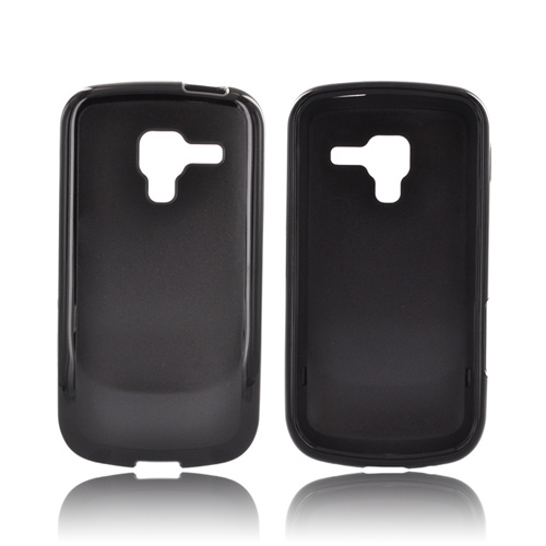 Samsung Exhilarate i577 Hard Back w/ Gummy Silicone Border Case - Black
