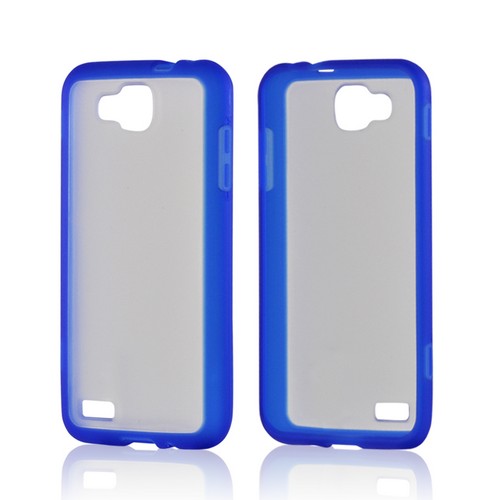 Blue/ Clear Hard Back w/ Crystal Silicone Border for Samsung ATIV S T899