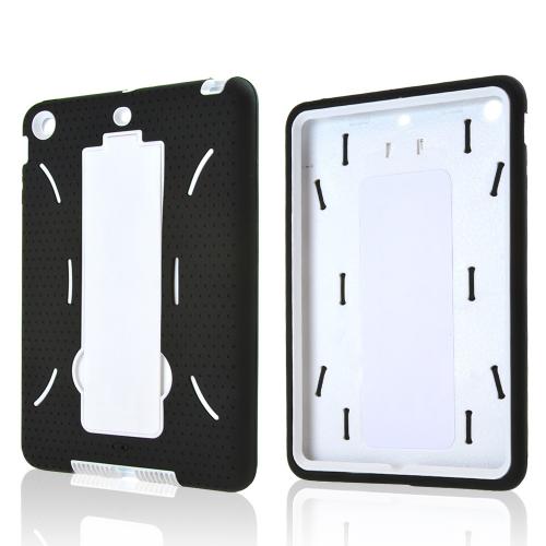 Black Silicone Skin Case on White Hard Case w/ Kickstand for Apple iPad Mini 2/3 Black Silicone Skin Case on White Hard Case w/ Kickstand for Apple iPad Mini 2/3