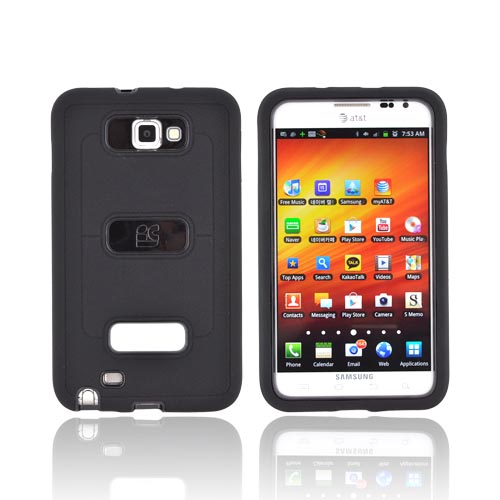 Samsung Galaxy Note Silicone Over Hard Case w/ Screen Protector - Black
