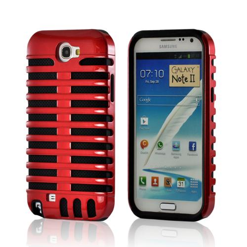 Red/ Black Hard Cover on Silicone for Samsung Galaxy Note 2