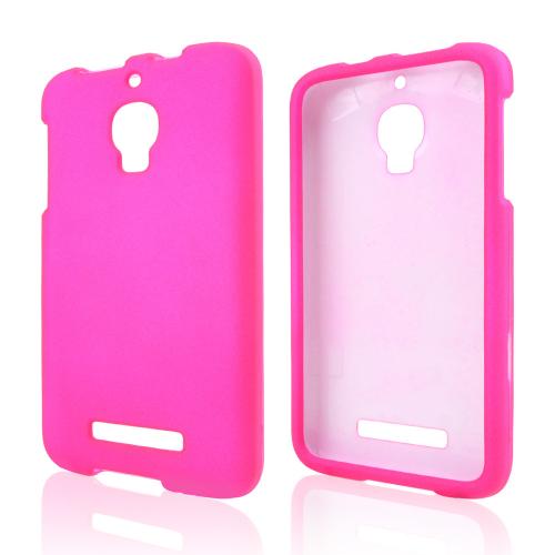Hot Pink Rubberized Hard Case for Alcatel One Touch Fierce