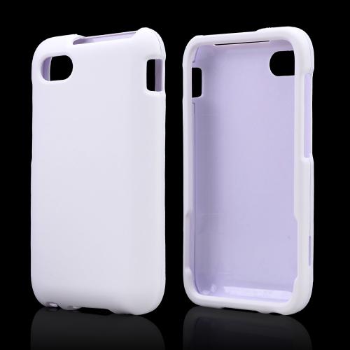 White Rubberized Hard Case for Blackberry Q5