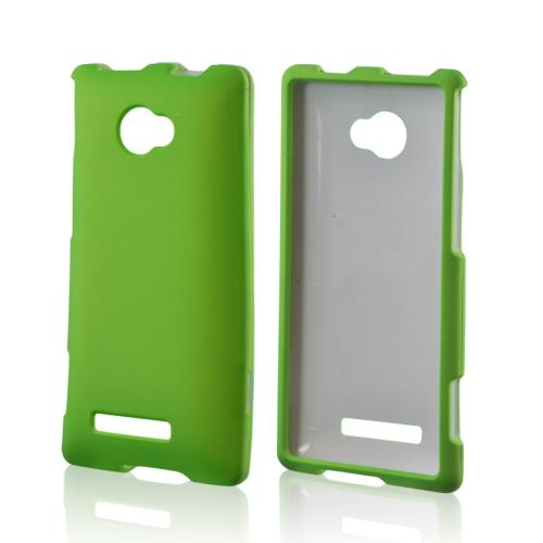 HTC 8X Rubberized Hard Case - Neon Green