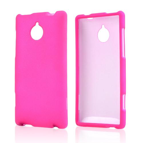 Hot Pink Rubberized Hard Case for HTC 8XT