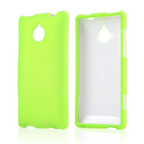 Neon Green Rubberized Hard Case for HTC 8XT