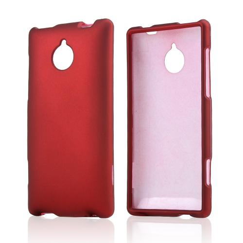Red Rubberized Hard Case for HTC 8XT