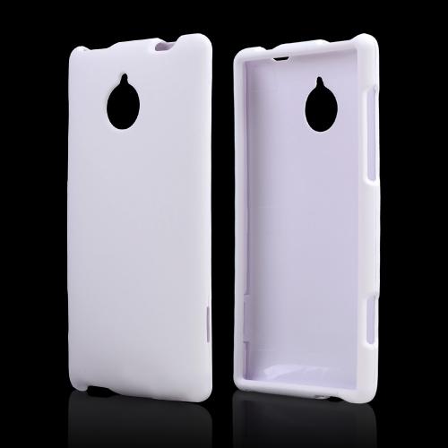 White Rubberized Hard Case for HTC 8XT