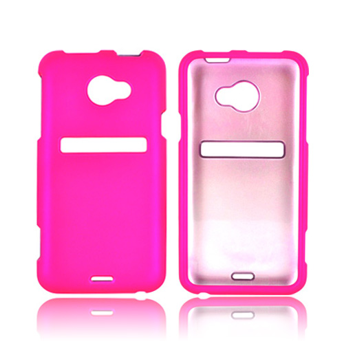 HTC EVO 4G LTE Rubberized Hard Case - Hot Pink