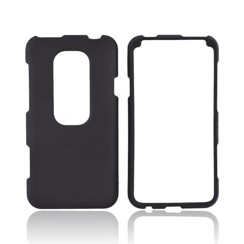 HTC EVO 3D Rubberized Hard Case - Black
