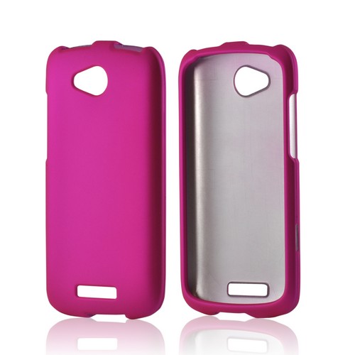Hot Pink Rubberized Hard Case for HTC One VX
