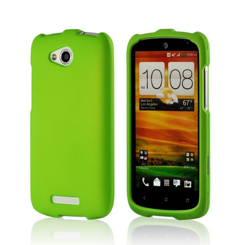 Neon Green Rubberized Hard Case for HTC One VX