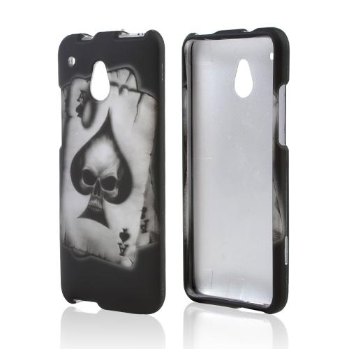 Ace Spade Skull on Black Rubberized Hard Case for HTC One Mini