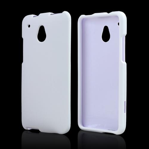 White Rubberized Hard Case for HTC One Mini
