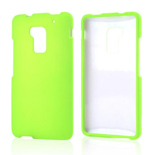 Neon Green Rubberized Hard Case for HTC One Max