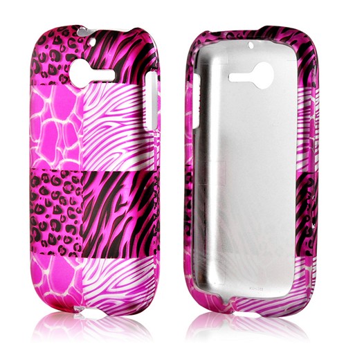 Pink Animal Print Rubberized Hard Case for Huawei Ascend Y