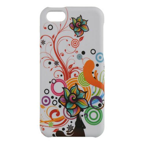 Autumn Floral Burst on White Rubberized Hard Case for Apple iPhone 5C