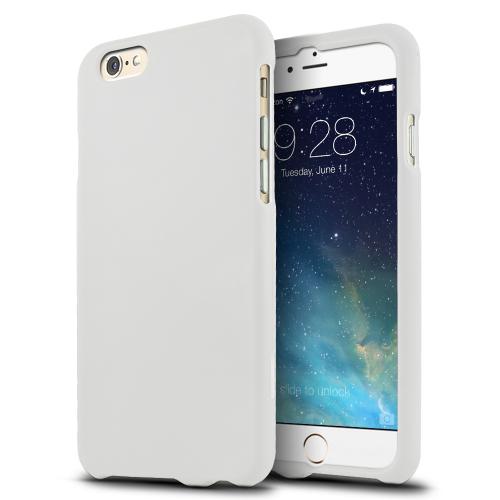 White Apple iPhone 6 (4.7") Matte Rubberized Hard Case Cover; Perfect fit as Best Coolest Design Plastic Cases