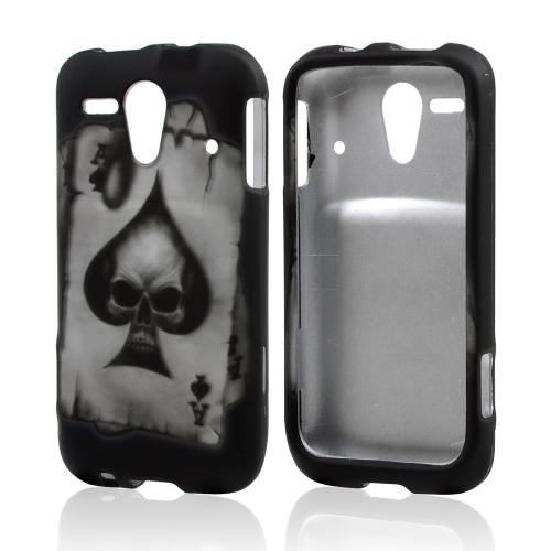 Spade Skull on Black Rubberized Hard Case for Kyocera Hydro Edge