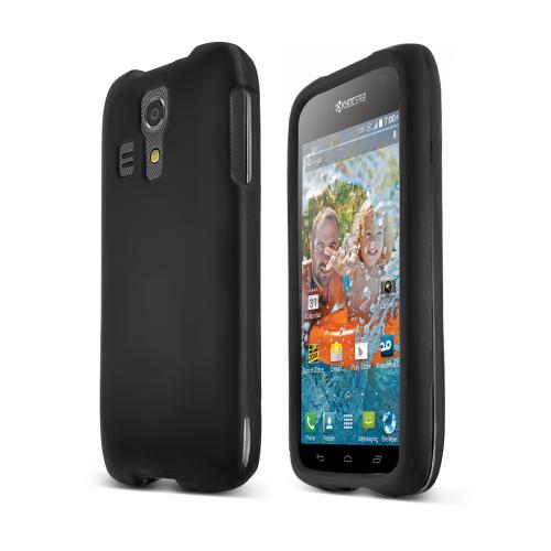 Black Kyocera Hydro Icon Matte Rubberized Hard Case Cover; Perfect fit as Best Coolest Design Plastic cases