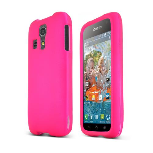 Hot Pink Kyocera Hydro Icon Matte Rubberized Hard Case Cover; Perfect fit as Best Coolest Design Plastic cases