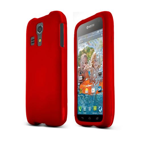 Red Kyocera Hydro Icon Matte Rubberized Hard Case Cover; Perfect fit as Best Coolest Design Plastic cases