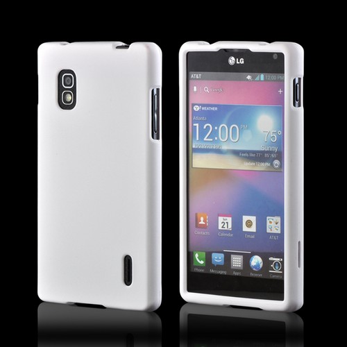 White Rubberized Hard Case for LG Optimus G (AT&T)