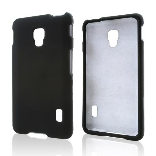Black Rubberized Hard Case for LG Optimus F6
