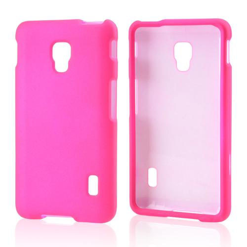 Hot Pink Rubberized Hard Case for LG Optimus F6