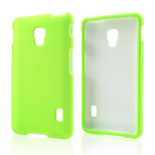 Neon Green Rubberized Hard Case for LG Optimus F6
