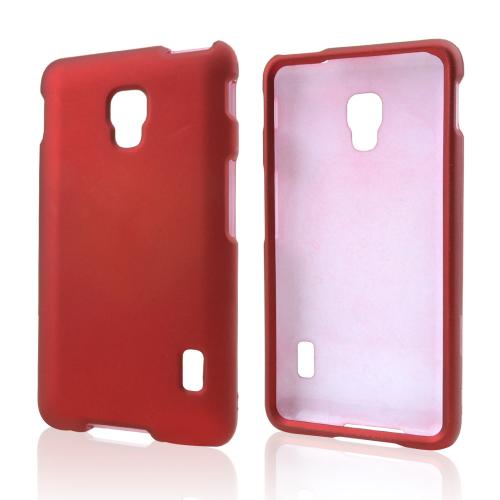 Red Rubberized Hard Case for LG Optimus F6