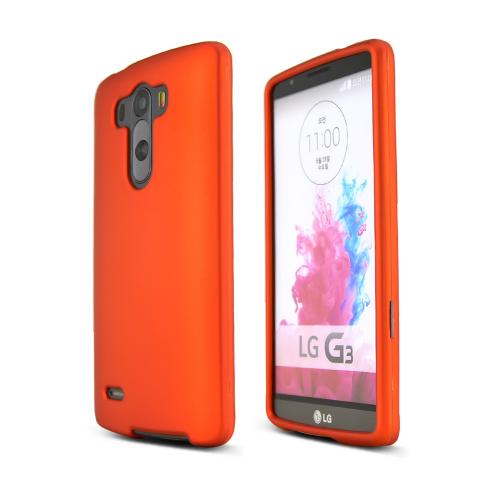 Orange LG G3 Matte Rubberized Hard Case Cover; Perfect fit as Best Coolest Design Plastic Cases