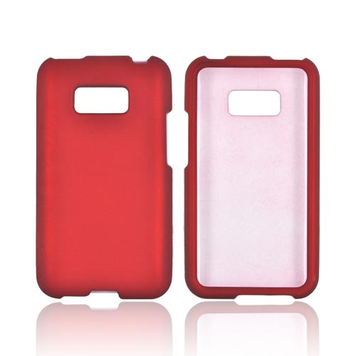 LG Optimus Elite Rubberized Hard Case - Red