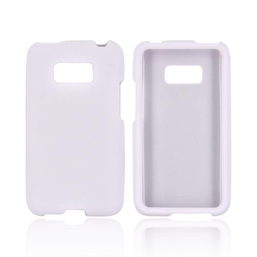LG Optimus Elite Rubberized Hard Case - White