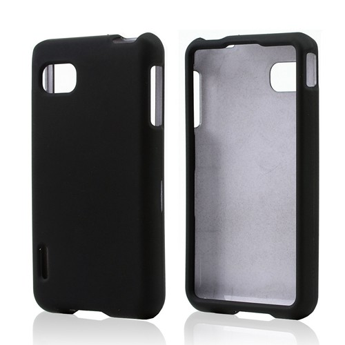 Black Rubberized Hard Case for LG Optimus F3 - Sprint/ Virgin Mobile