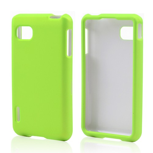 Neon Green Rubberized Hard Case for LG Optimus F3 - Sprint/ Virgin Mobile