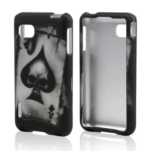 Ace Spade Skull Rubberized Hard Case for LG Optimus F3 - Sprint/ Virgin Mobile