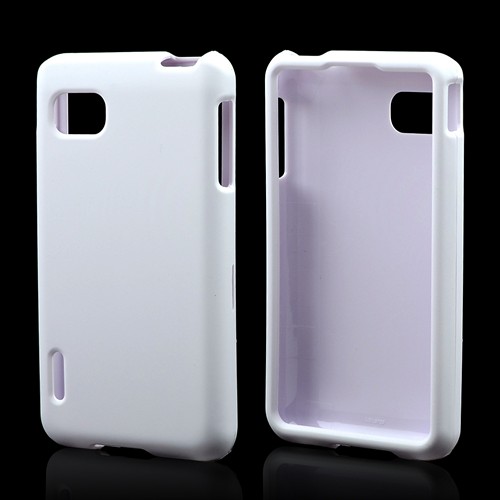 White Rubberized Hard Case for LG Optimus F3 - Sprint/ Virgin Mobile