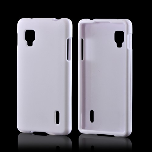 White Rubberized Hard Case for LG Optimus G (Sprint)