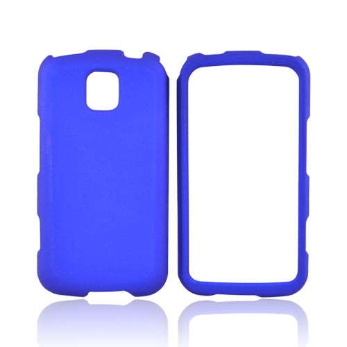 LG Optimus M MS690 Rubberized Hard Case - Blue