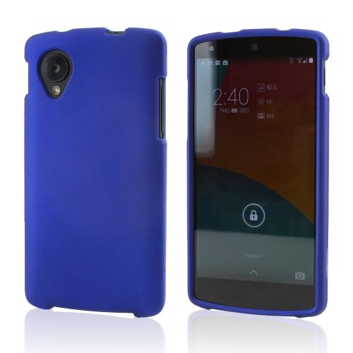 Blue Rubberized Hard Case for LG Google Nexus 5