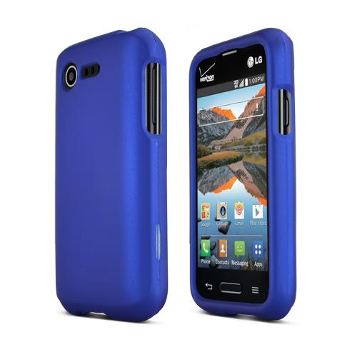 Blue LG Optimus Zone 2/ LG Optimus Fuel Matte Rubberized Hard Case Cover; Perfect fit as Best Coolest Design Plastic Cases