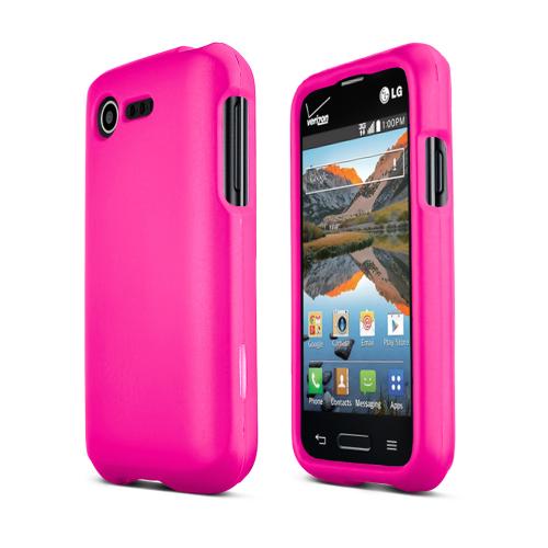 Hot Pink LG Optimus Zone 2/ LG Optimus Fuel Matte Rubberized Hard Case Cover; Perfect fit as Best Coolest Design Plastic Cases