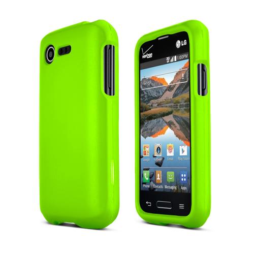 Neon Green LG Optimus Zone 2/ LG Optimus Fuel Matte Rubberized Hard Case Cover; Perfect fit as Best Coolest Design Plastic Cases