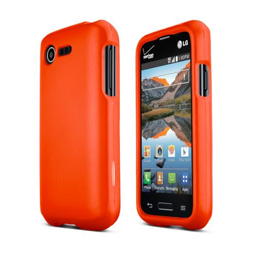 Orange LG Optimus Zone 2/ LG Optimus Fuel Matte Rubberized Hard Case Cover; Perfect fit as Best Coolest Design Plastic Cases