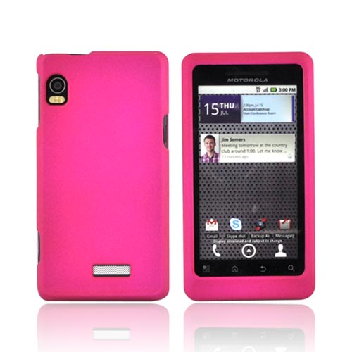 Motorola Droid 2 A955 Rubberized Hard Case - Hot Pink