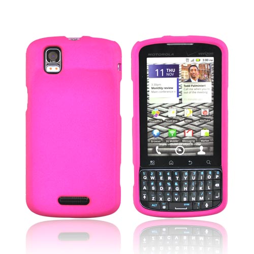Motorola Droid Pro A957 Rubberized Hard Case - Hot Pink