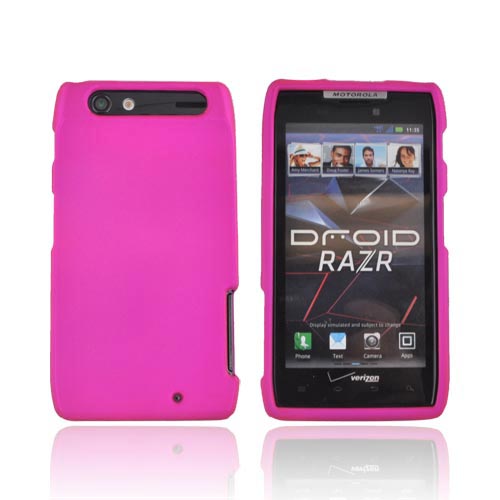Motorola Droid RAZR Rubberized Hard Case - Hot Pink