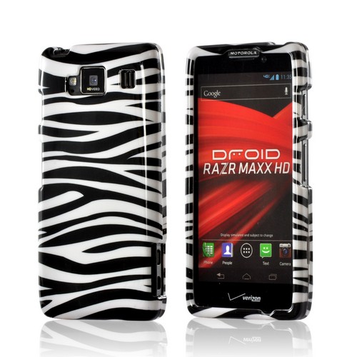 White Black Zebra Hard Plastic Case Cover for Motorola Droid RAZR MAXX HD
